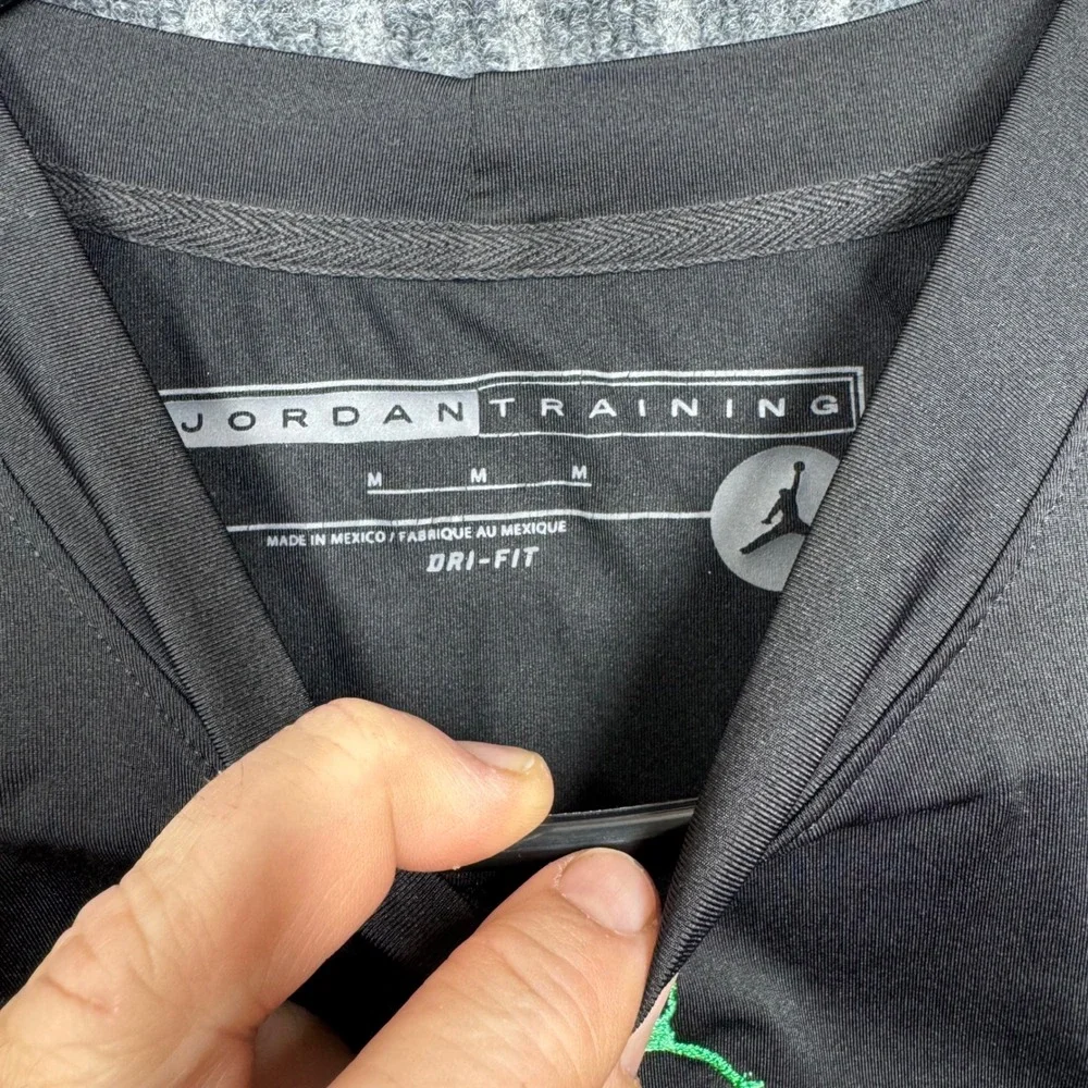 Jordan Mens Training Dri-FIT Shirt Size M Black Grey Neon Green 383534-018